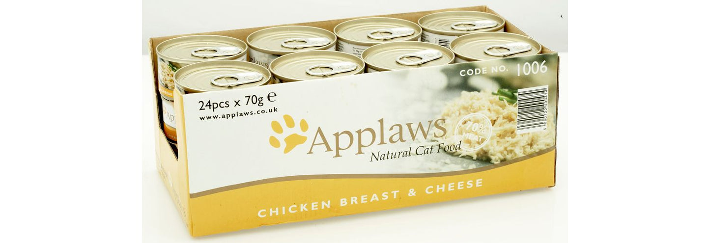 24 X Applaws Cat Can Chicken Breast & Cheese 70g