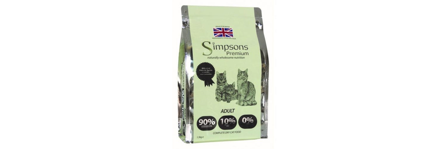 Simpsons Premium 90/10 Chicken, Fish & Turkey Adult Cat Food - 1.5kg