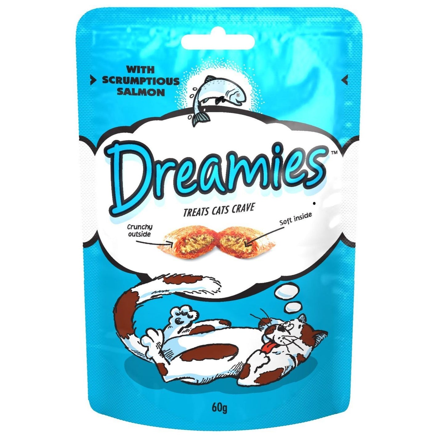 8 X 60g Dreamies Cat Treats With Salmon