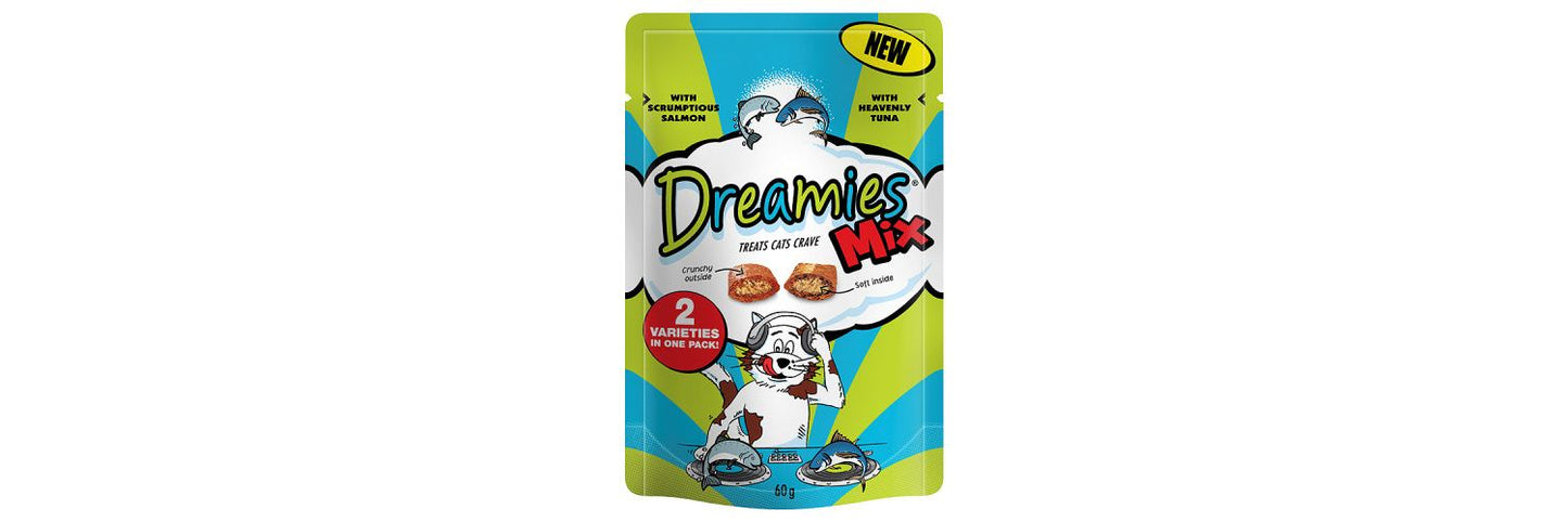 8 X Dreamies Mix Salmon & Tuna 60g