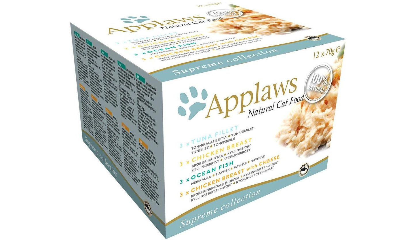 12 X Applaws Cat Tin Supreme Selection Wet Cat Food Multi Pack 70g