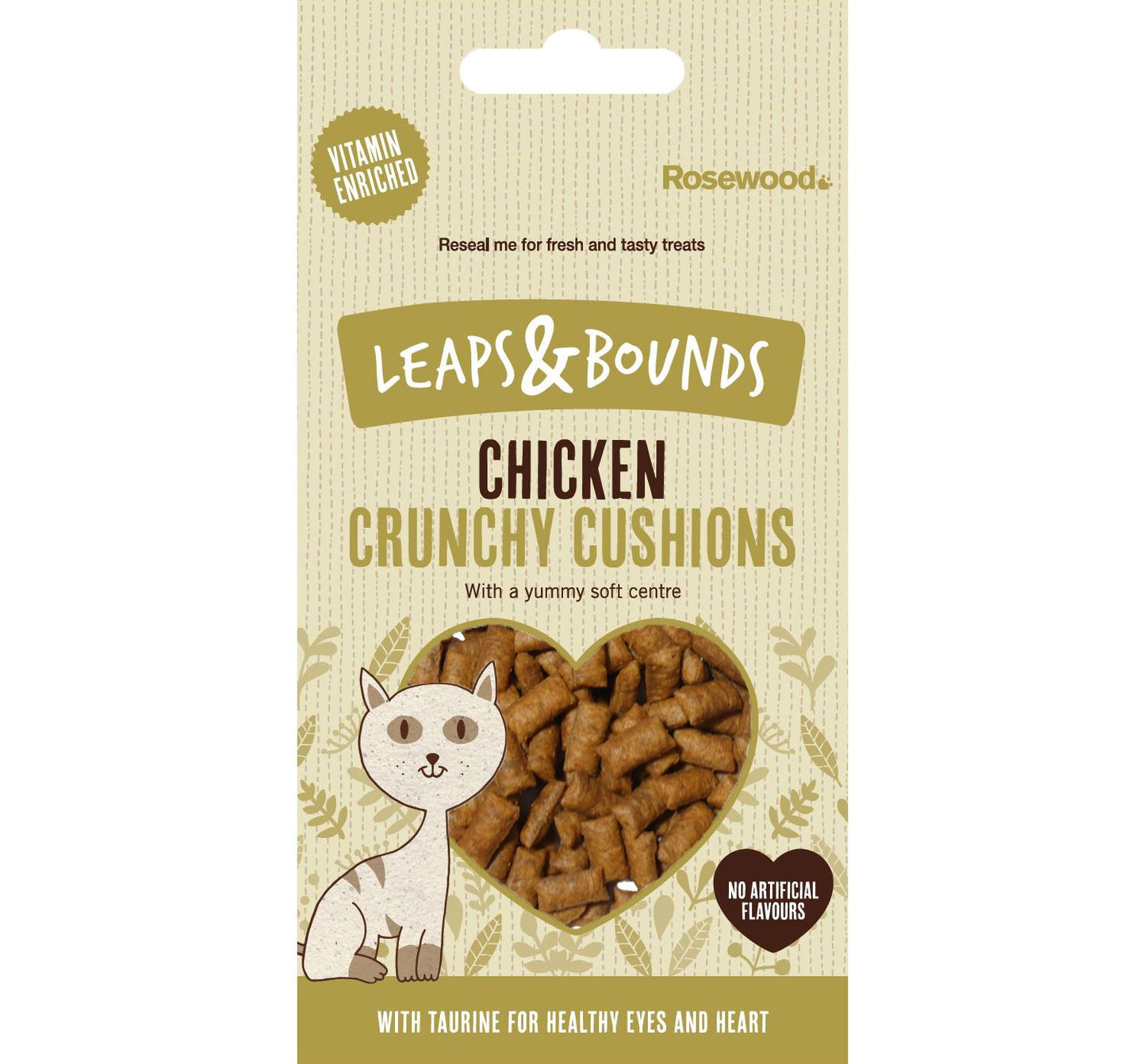 12 X Rosewood Leaps & Bounds Chicken Crunchy Cushions 60g