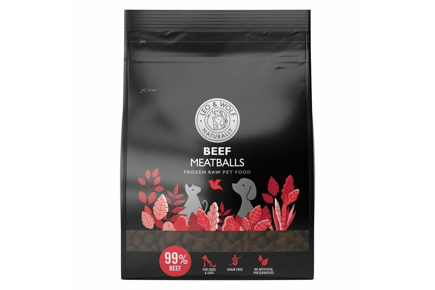 Leo & Wolf Beef Meatballs For Dogs & Cats 1kg