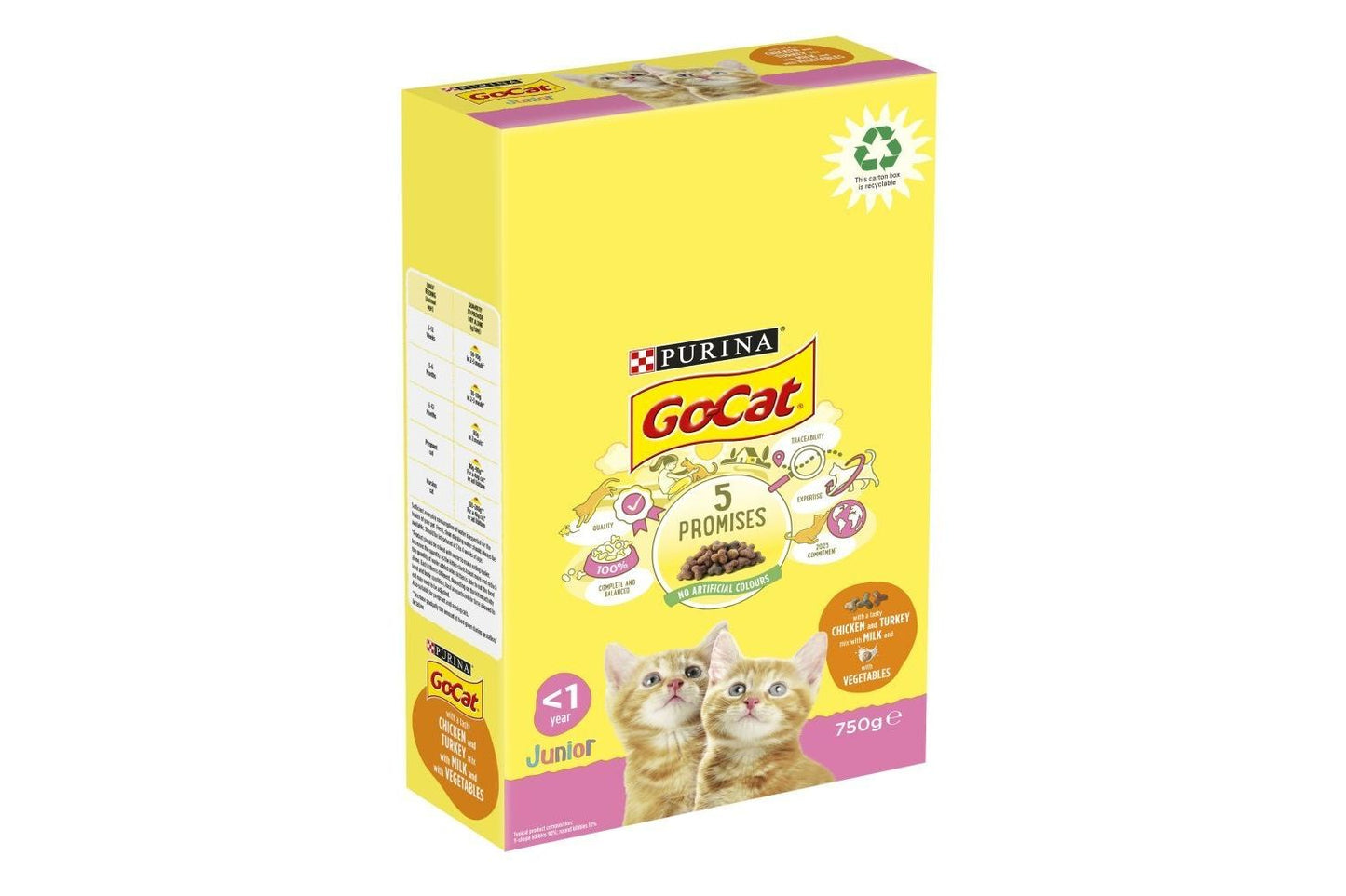 Go-Cat Junior With Chicken, Turkey Mix With Milk Dry Cat Food 750g