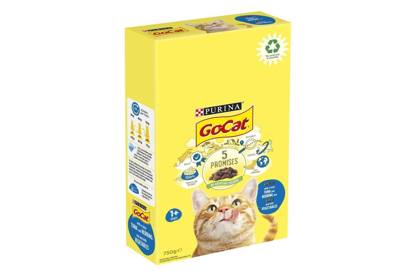Go-Cat With Herring, Tuna Mix With Vegetables Dry Cat Food 750g