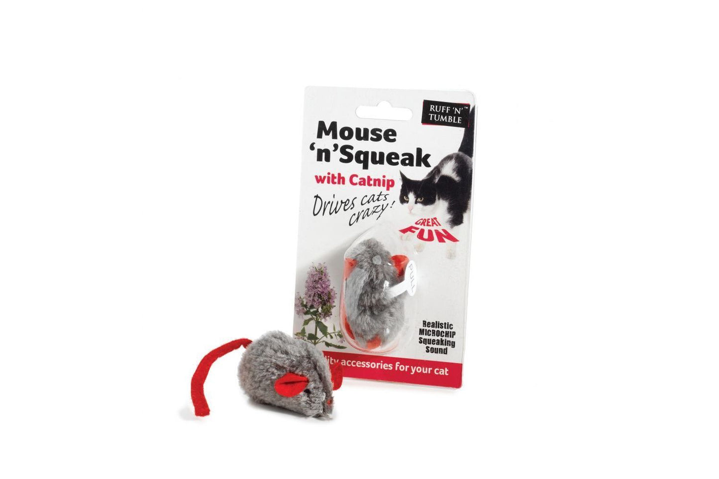 Sharples 'N' Grant Ruff 'N' Tumble Mouse 'N' Squeak Catnip Toy