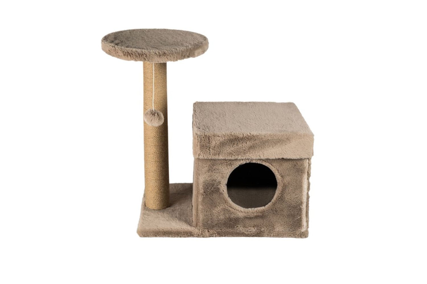 Dubex Short Plush Post & House Cat Scratcher Beige