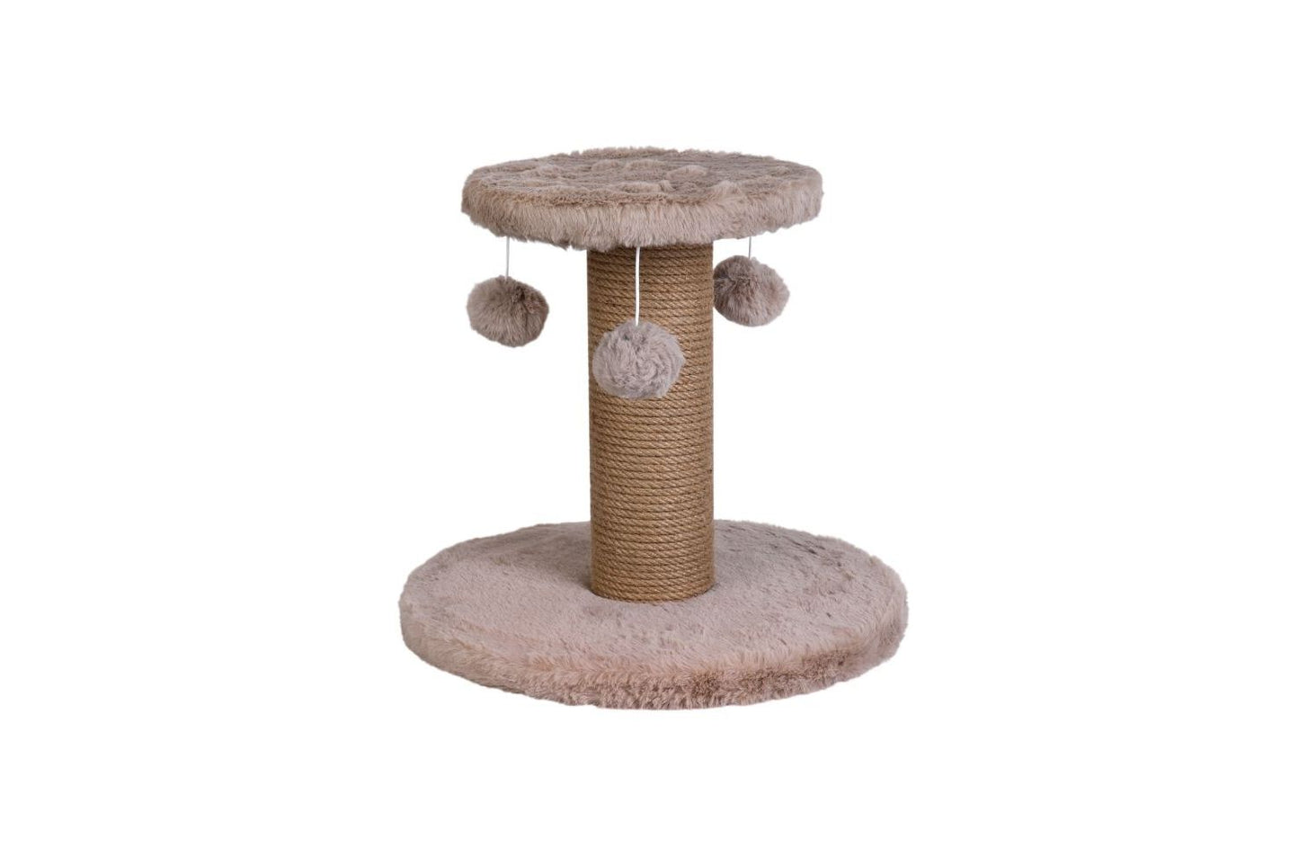 Dubex Short Plush Tri-Pom Cat Scratcher Beige