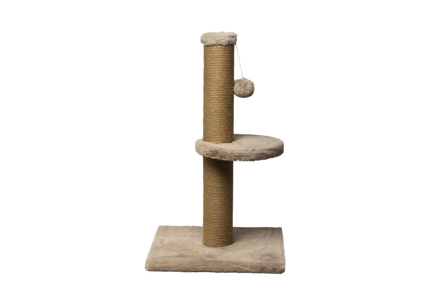 Dubex Short Plush Pom Pom & Platform Cat Scratcher Beige