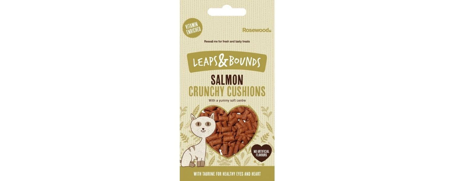12 X Rosewood Leaps & Bounds Salmon Crunchy Cushions 60g