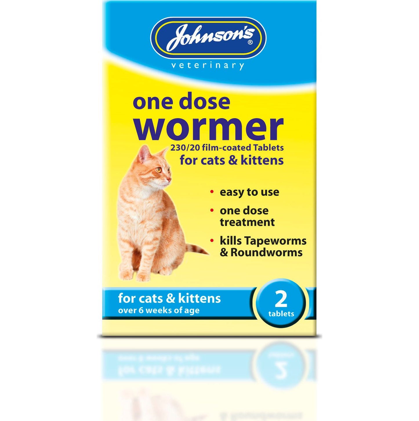 Johnson's One Dose Wormer For Cats & Kittens - 2 Tablets
