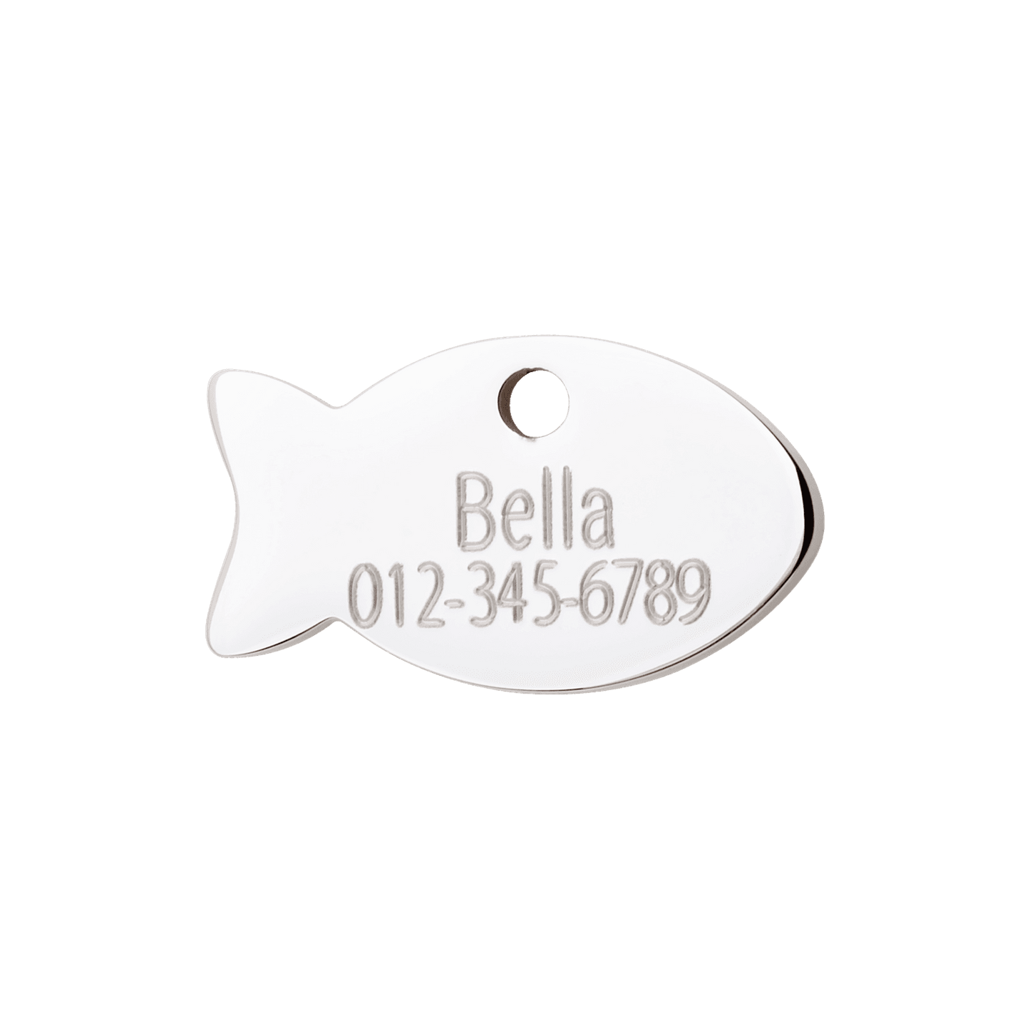 Red Dingo Diamante Engraved Cat Tag Fish