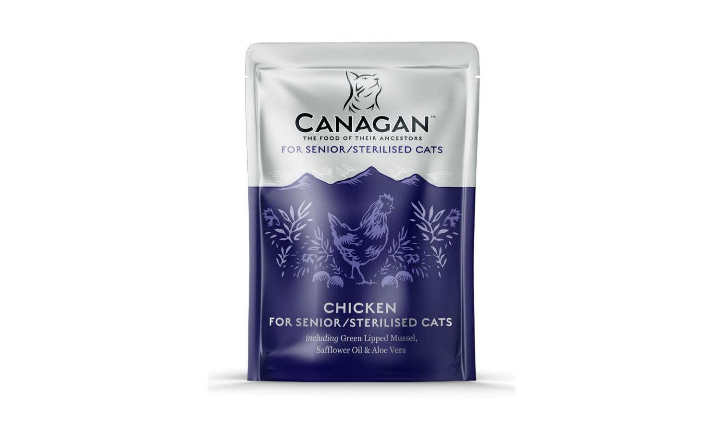 8 X 85g Canagan Chicken For Senior/Sterilised Wet Cat Food Pouches