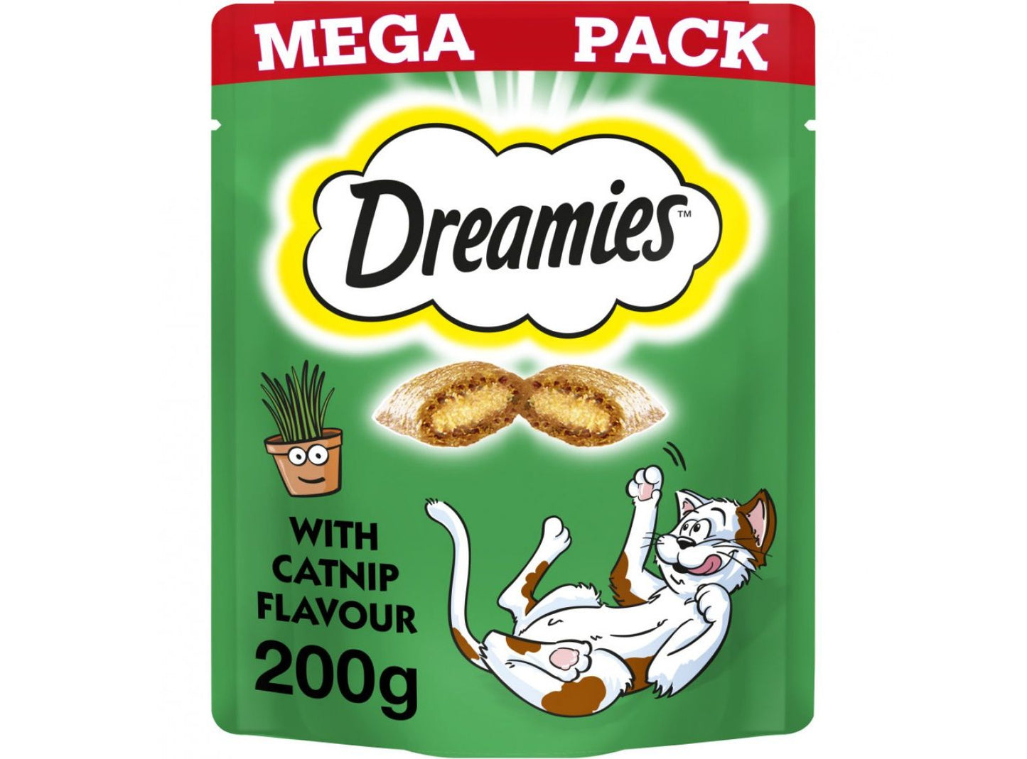 6 X Dreamies Cat Treats With Catnip 200g