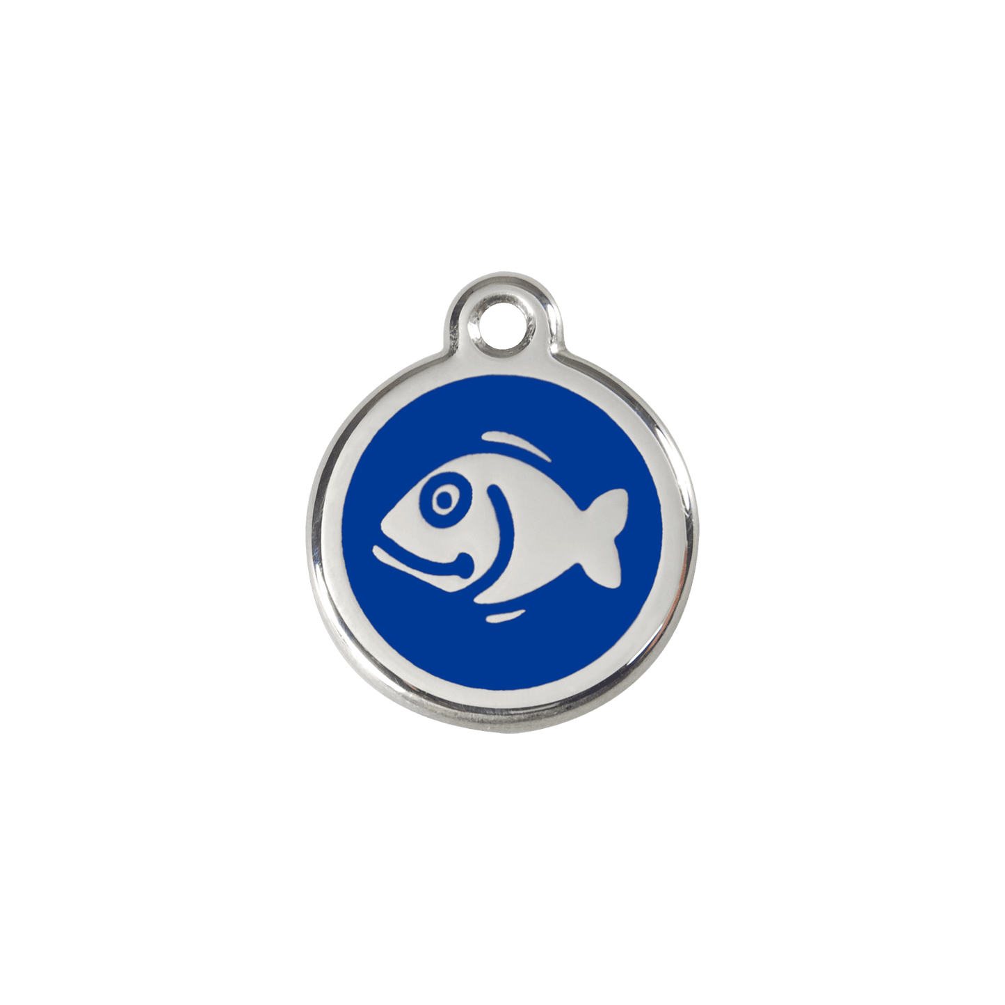  Red Dingo Stainless Steel Engraved Cat Tag Fish Navy