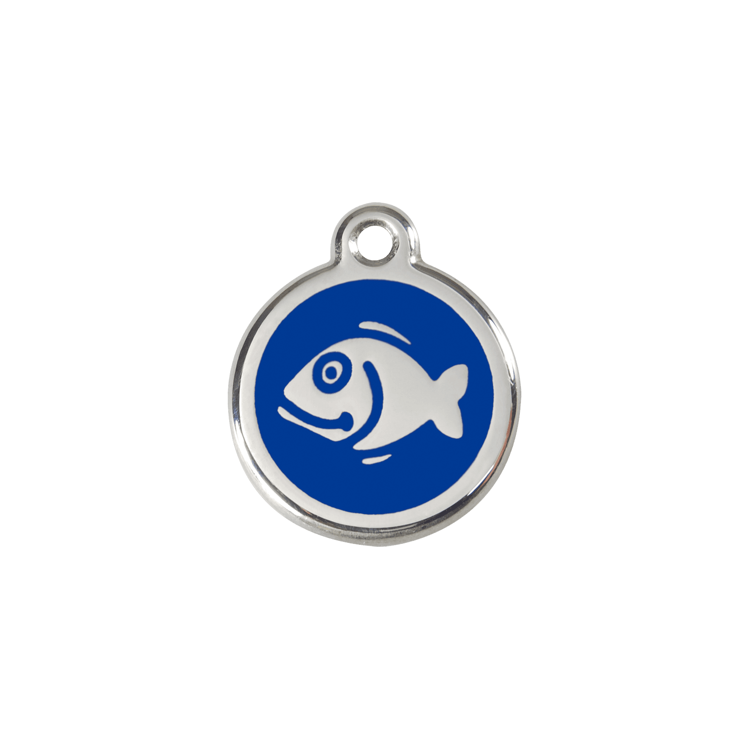  Red Dingo Stainless Steel Engraved Cat Tag Fish Navy
