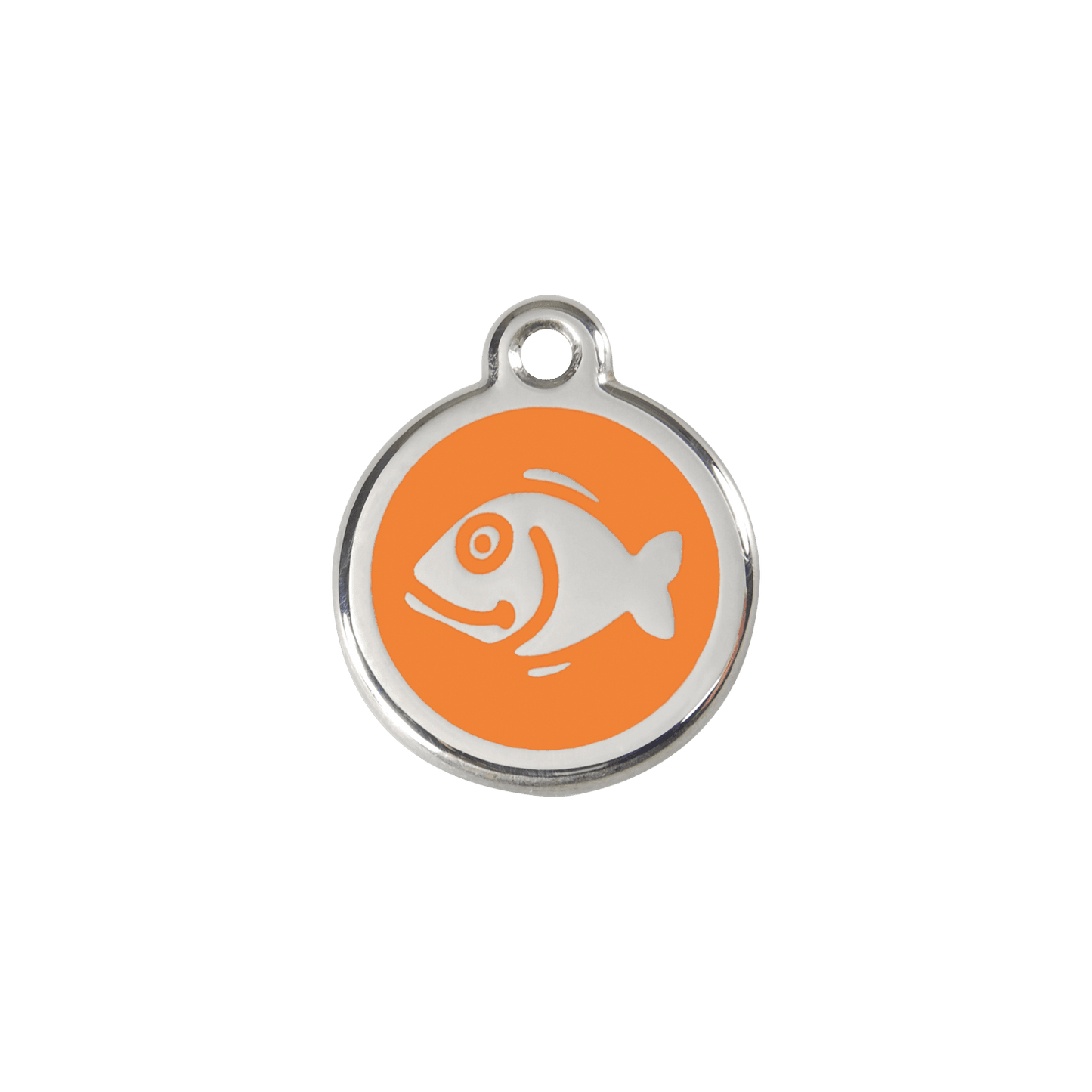  Red Dingo Stainless Steel Engraved Cat Tag Fish Orange