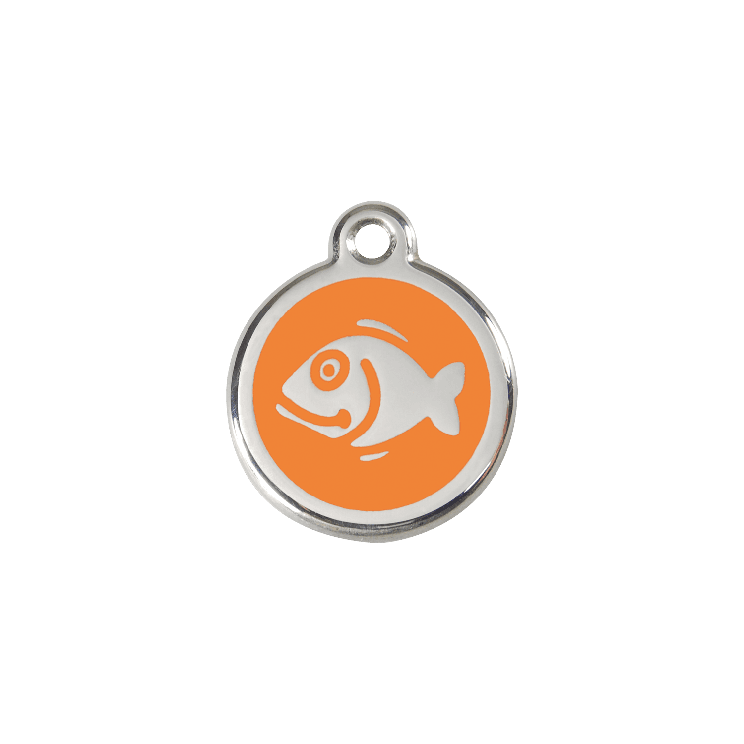  Red Dingo Stainless Steel Engraved Cat Tag Fish Orange