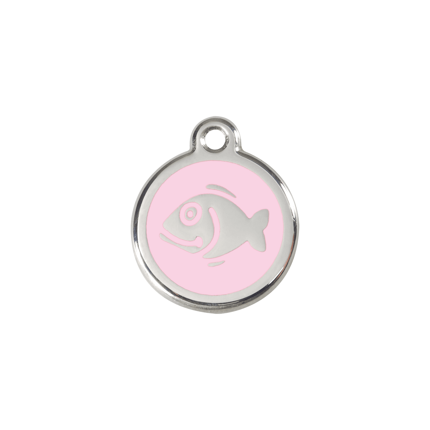  Red Dingo Stainless Steel Engraved Cat Tag Fish Pink