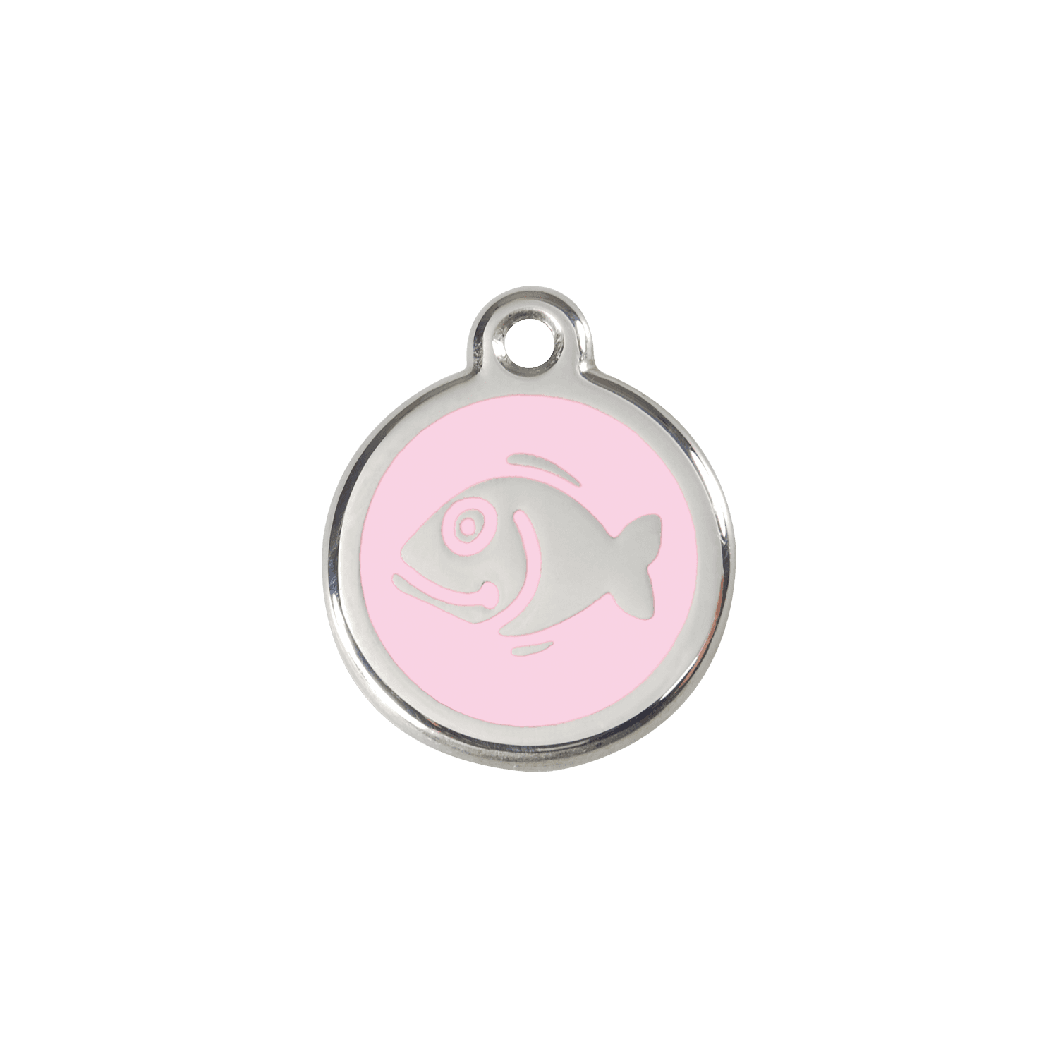  Red Dingo Stainless Steel Engraved Cat Tag Fish Pink
