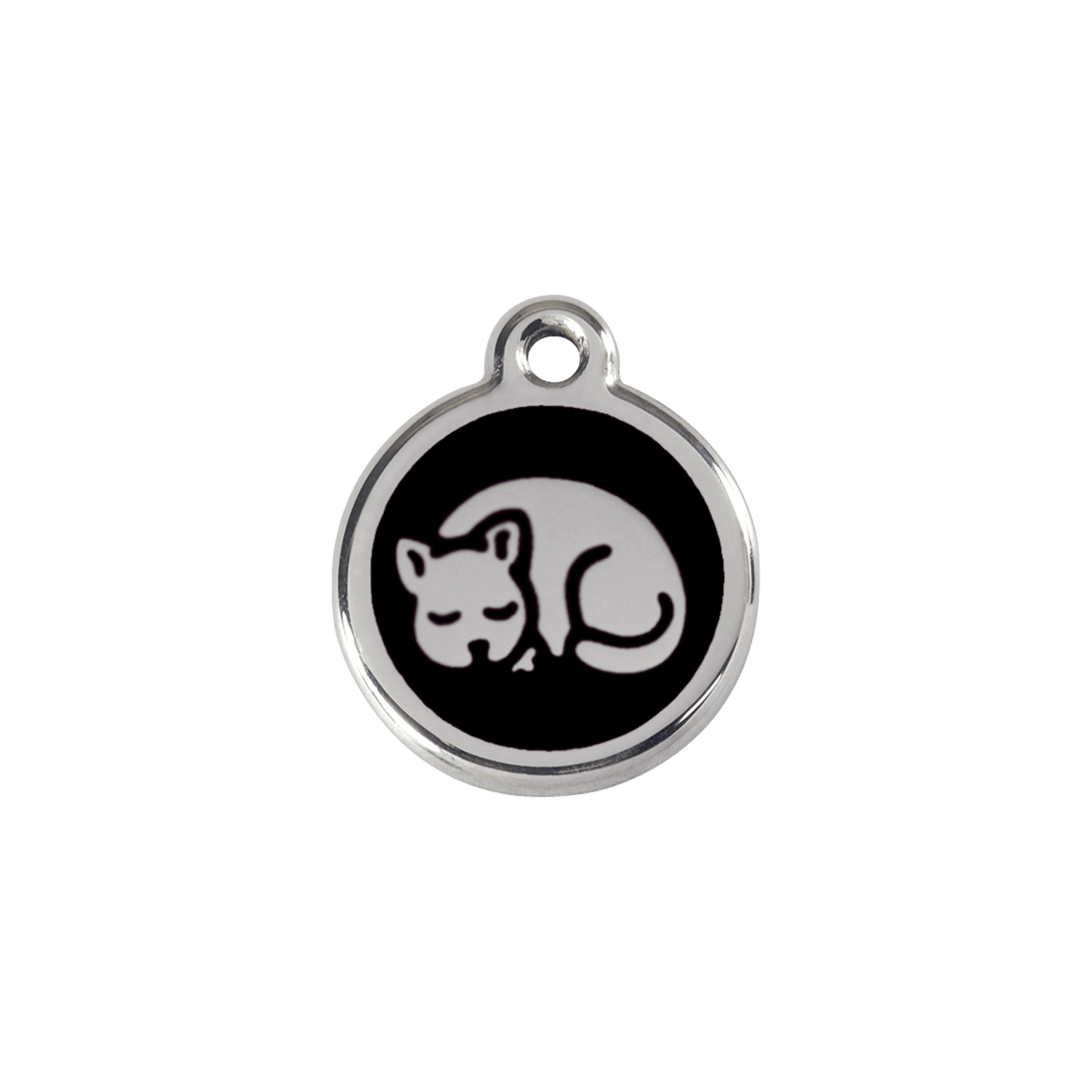  Red Dingo Stainless Steel Engraved Cat Tag Kitten Black