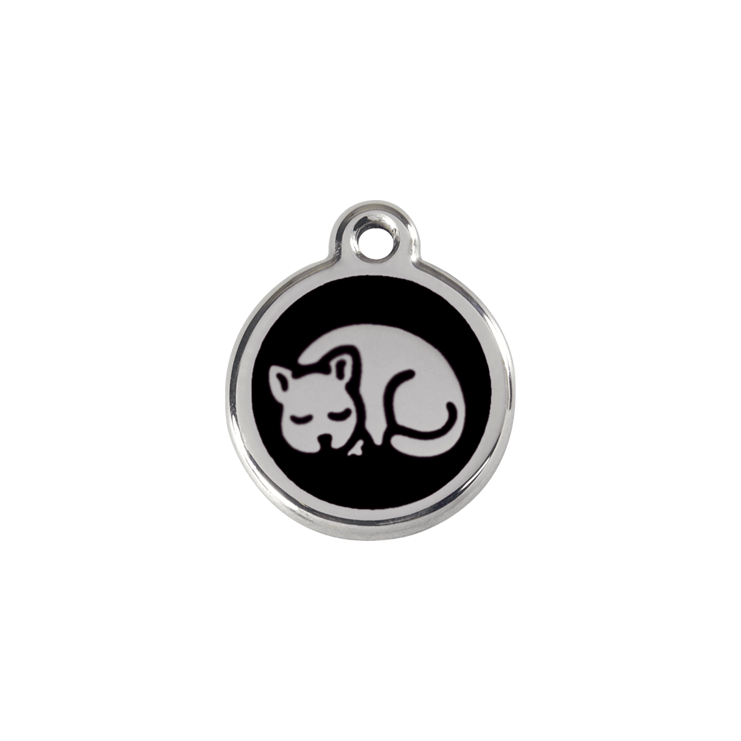  Red Dingo Stainless Steel Engraved Cat Tag Kitten Black