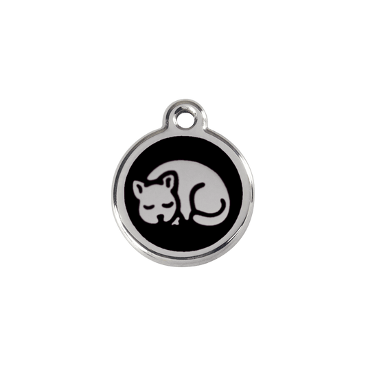  Red Dingo Stainless Steel Engraved Cat Tag Kitten Black