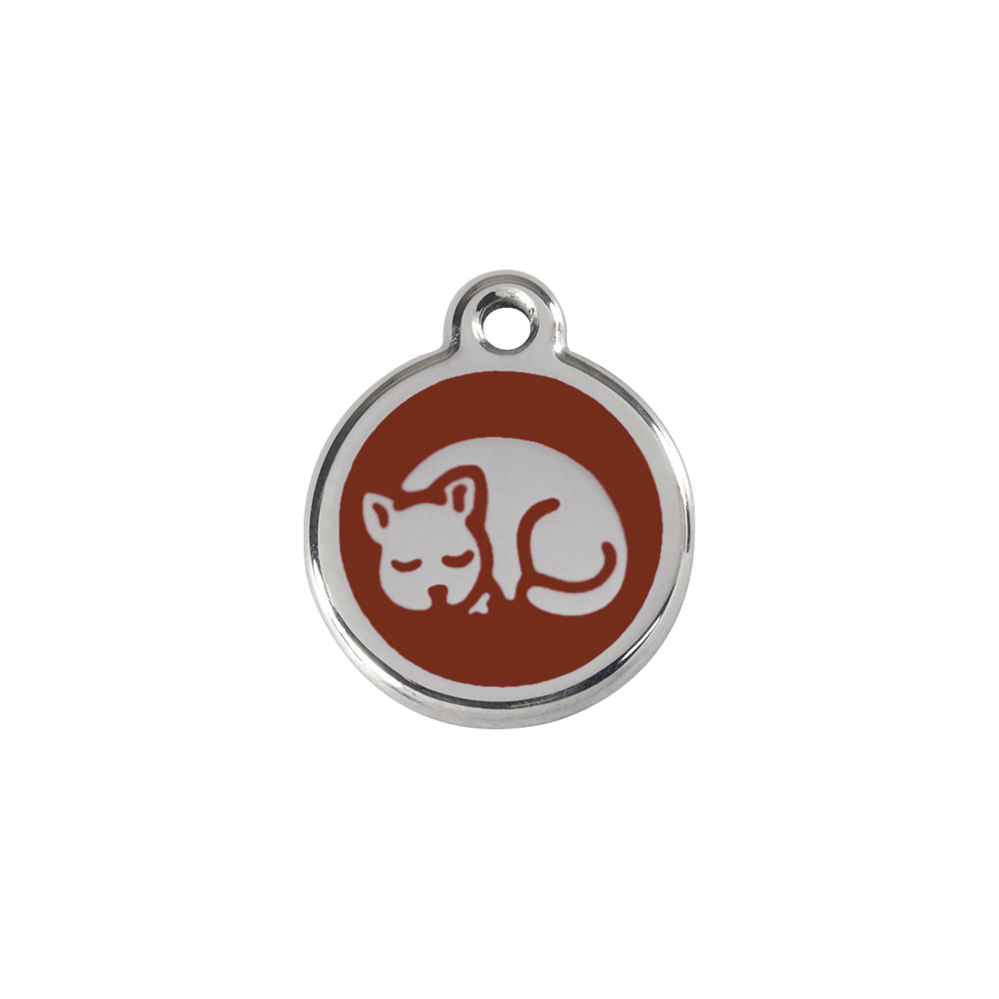  Red Dingo Stainless Steel Engraved Cat Tag Kitten Brown