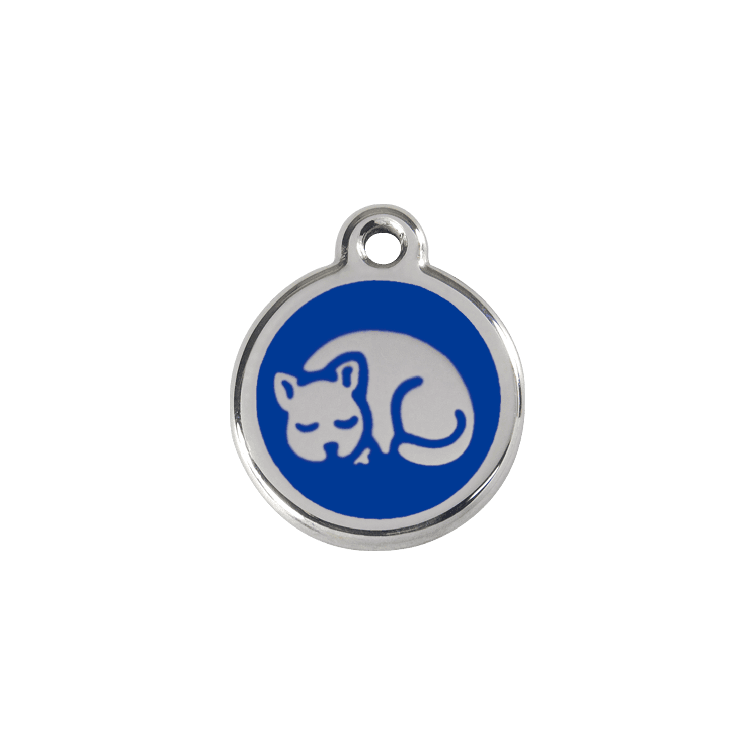  Red Dingo Stainless Steel Engraved Cat Tag Kitten Navy