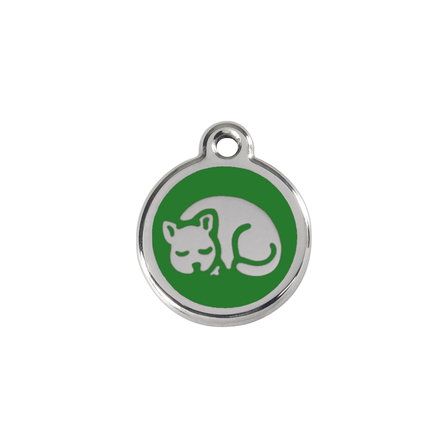  Red Dingo Stainless Steel Engraved Cat Tag Kitten Green