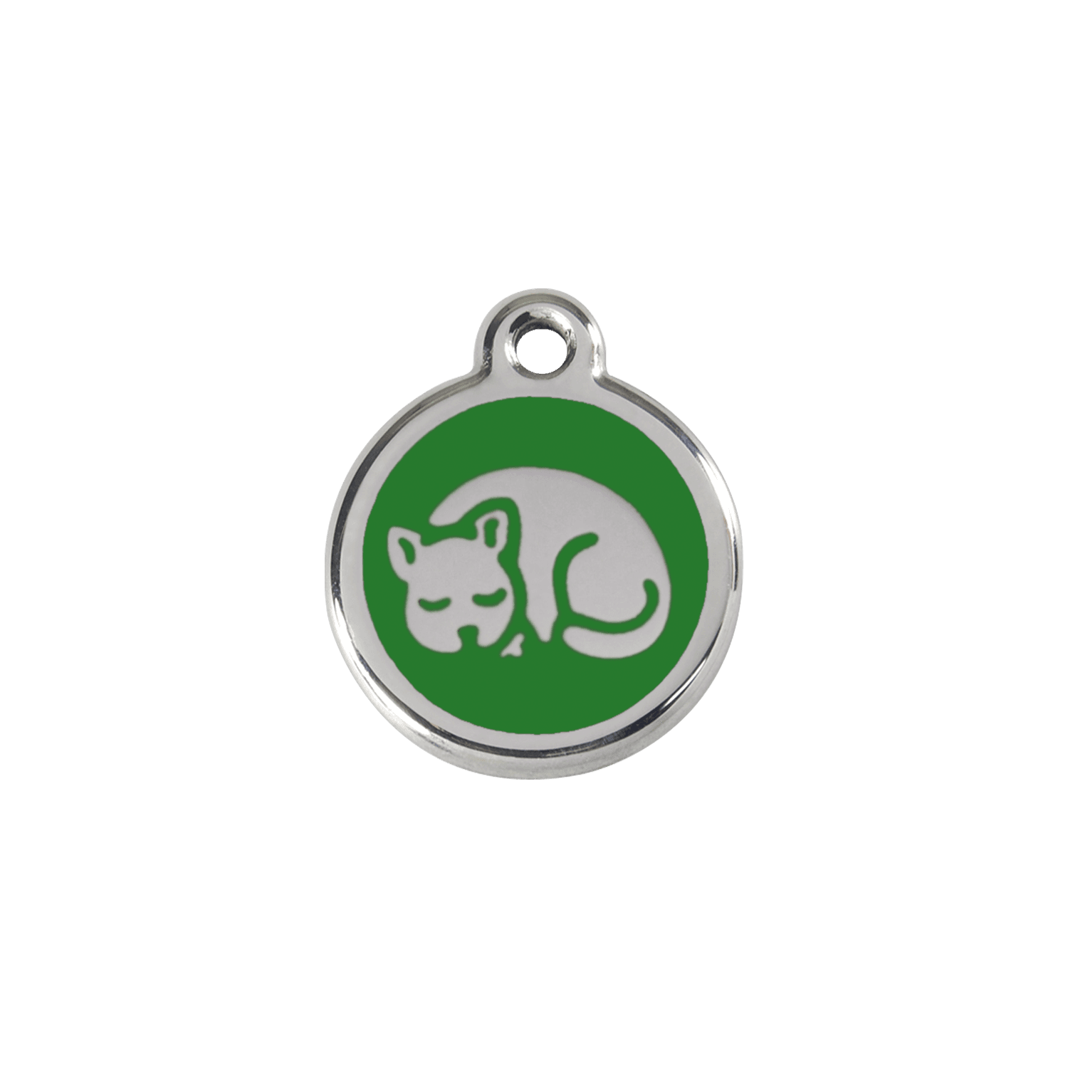  Red Dingo Stainless Steel Engraved Cat Tag Kitten Green