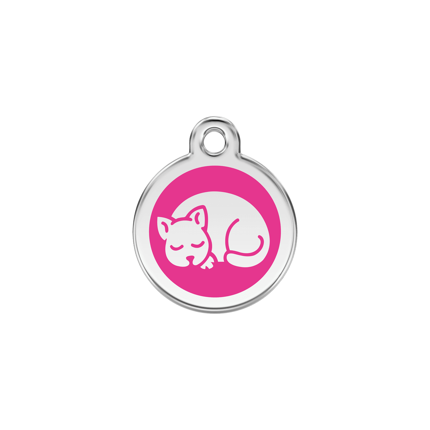  Red Dingo Stainless Steel Engraved Cat Tag Kitten Hot Pink