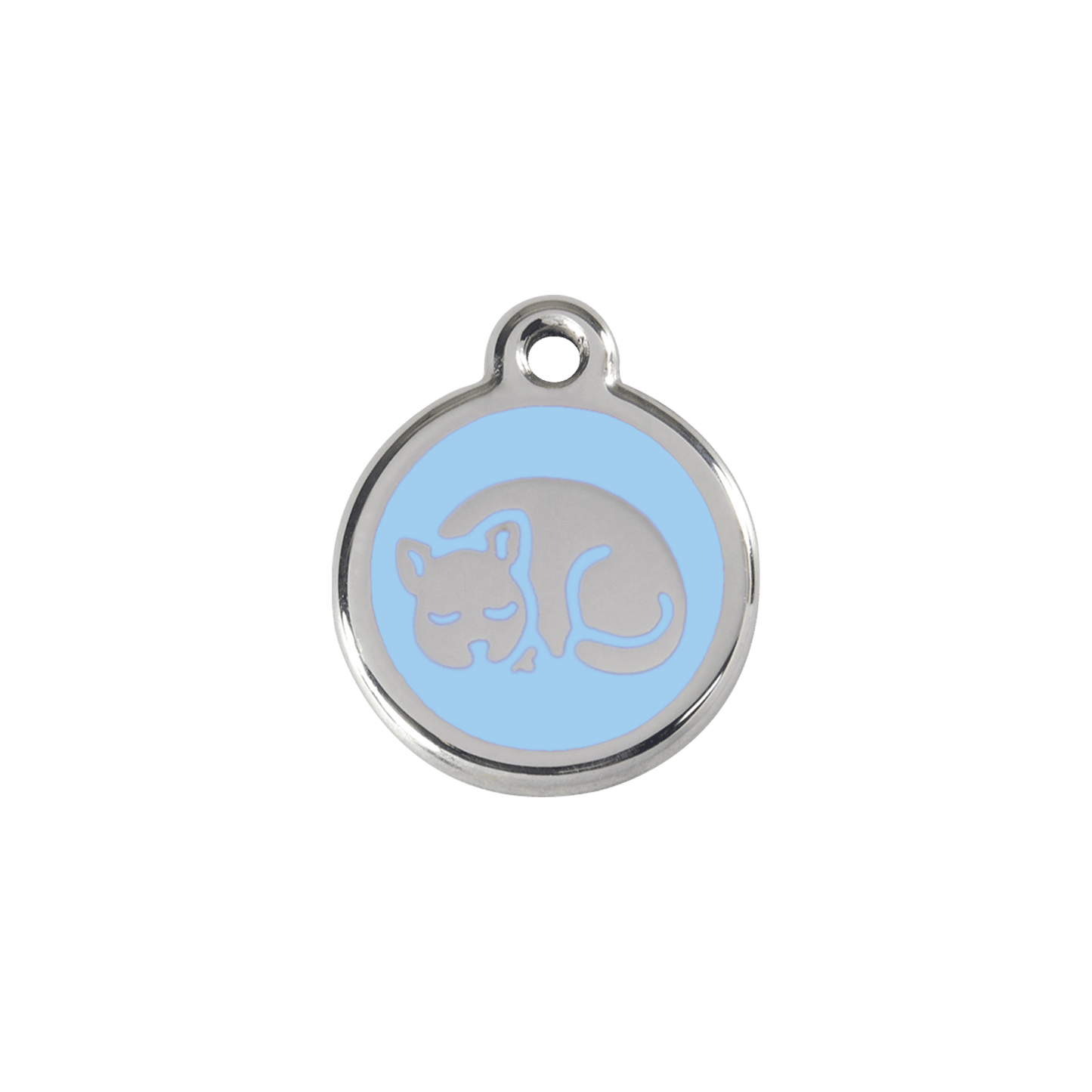  Red Dingo Stainless Steel Engraved Cat Tag Kitten Light Blue