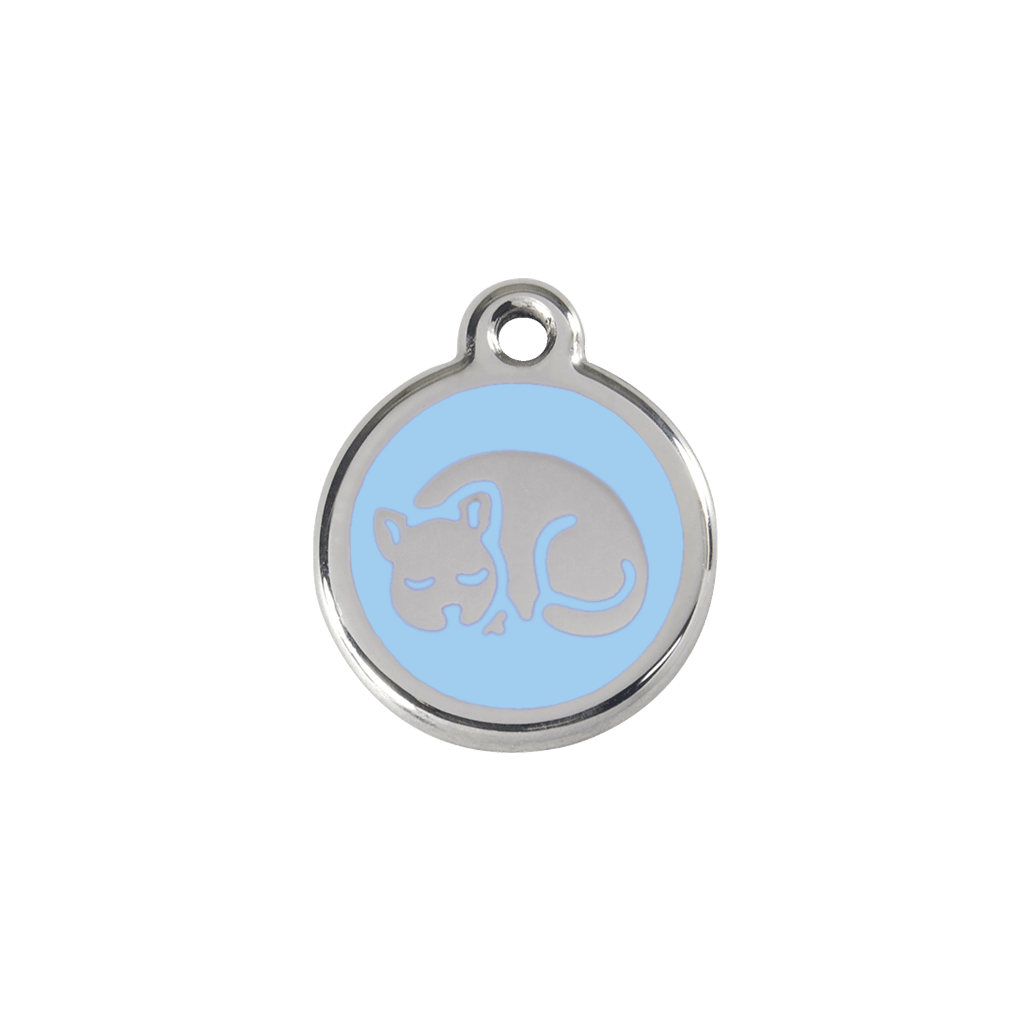  Red Dingo Stainless Steel Engraved Cat Tag Kitten Light Blue