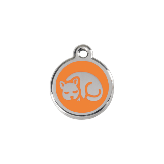  Red Dingo Stainless Steel Engraved Cat Tag Kitten Orange