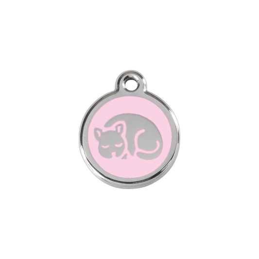  Red Dingo Stainless Steel Engraved Cat Tag Kitten Pink
