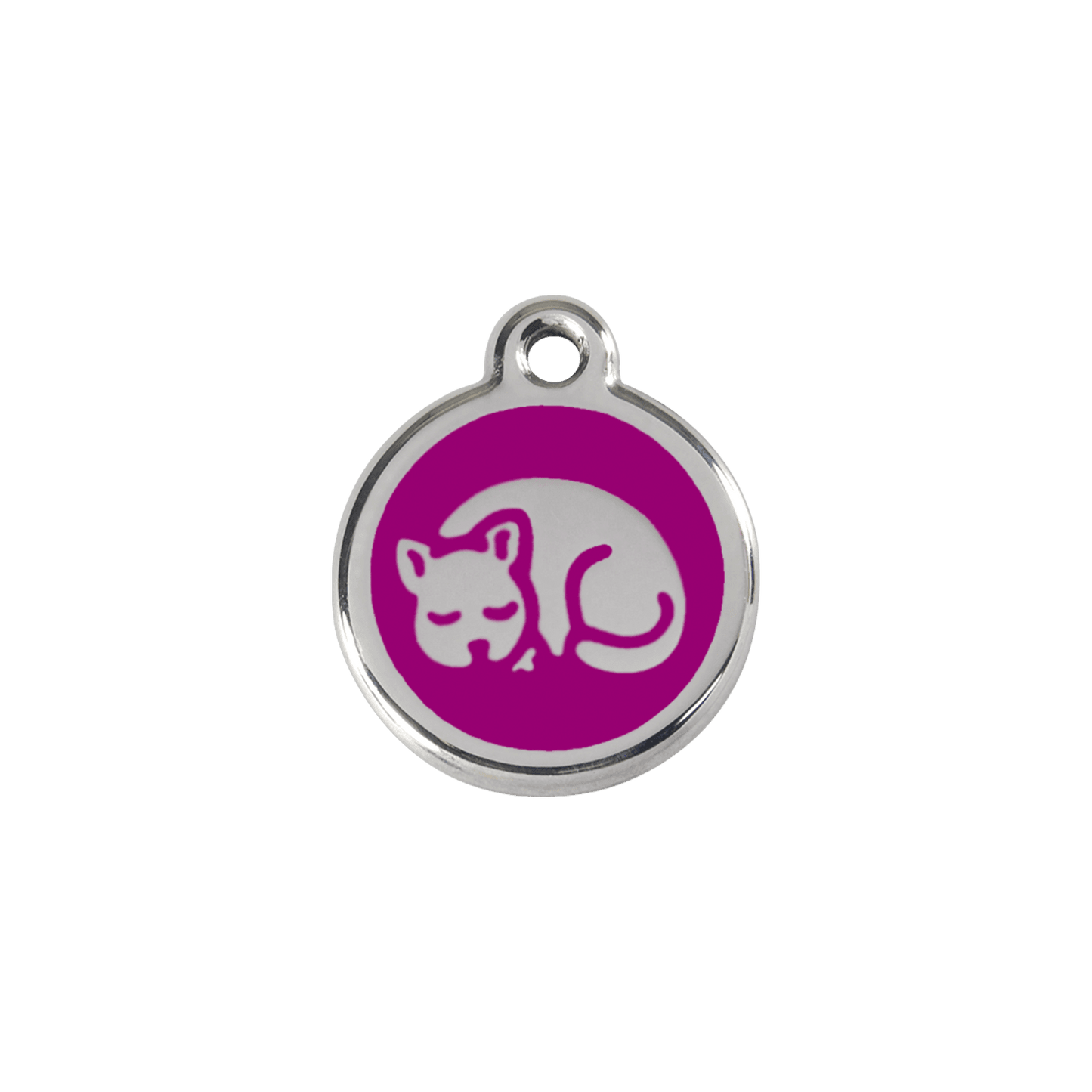  Red Dingo Stainless Steel Engraved Cat Tag Kitten Purple