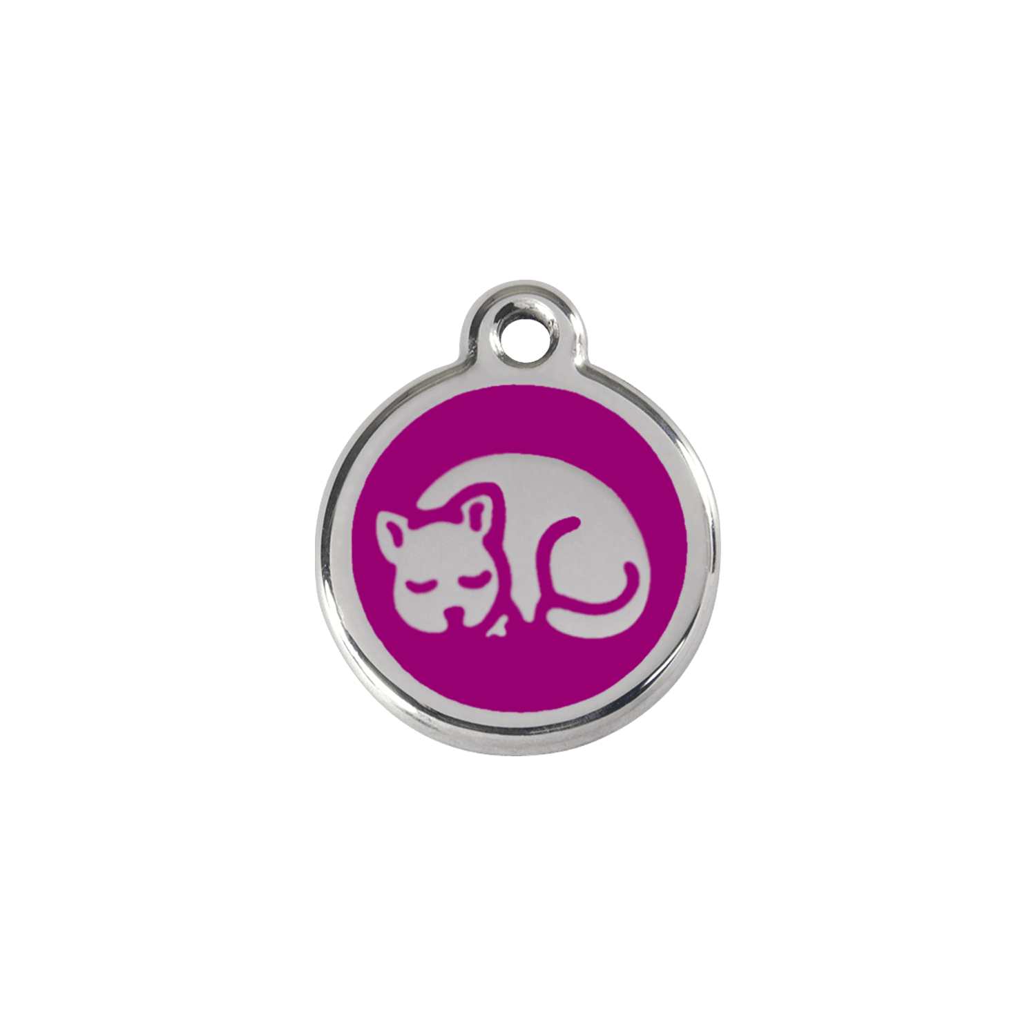  Red Dingo Stainless Steel Engraved Cat Tag Kitten Purple