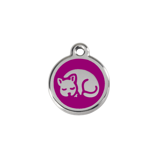  Red Dingo Stainless Steel Engraved Cat Tag Kitten Purple