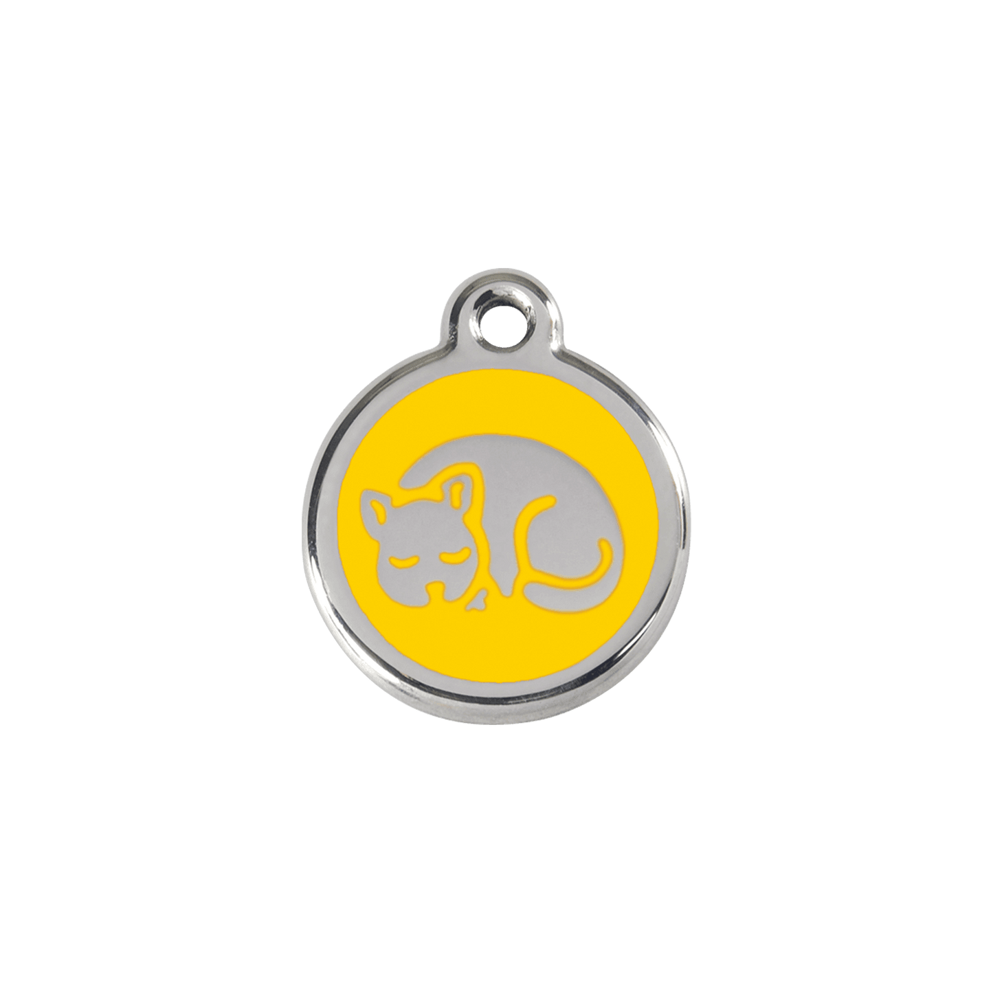  Red Dingo Stainless Steel Engraved Cat Tag Kitten Yellow