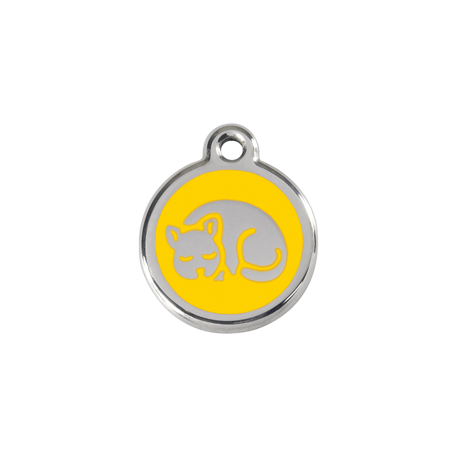  Red Dingo Stainless Steel Engraved Cat Tag Kitten Yellow