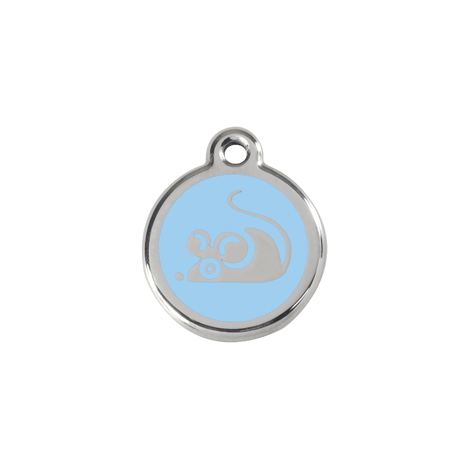  Red Dingo Stainless Steel Engraved Cat Tag Mouse Light Blue