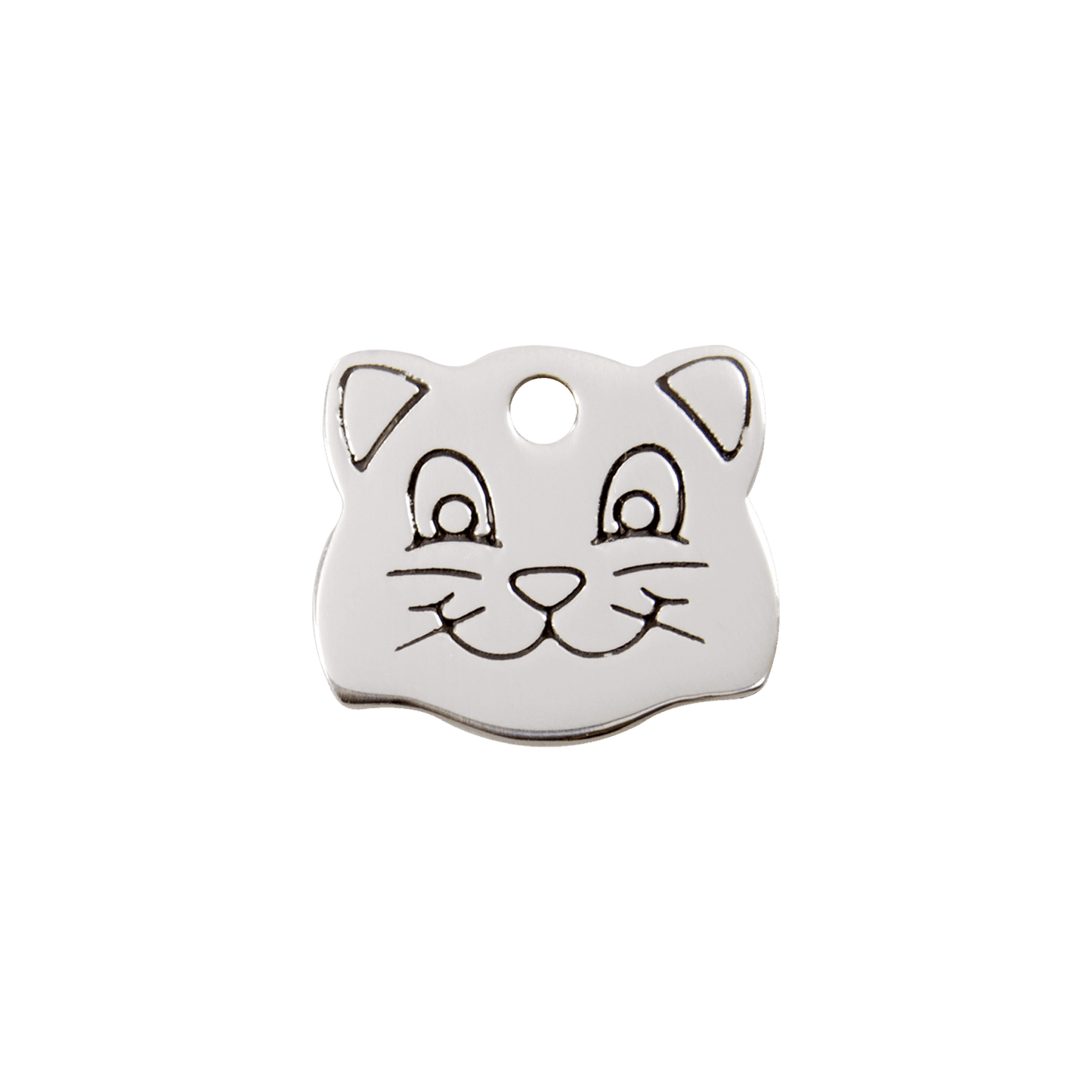  Red Dingo Stainless Steel Engraved Cat Tag Cat Face