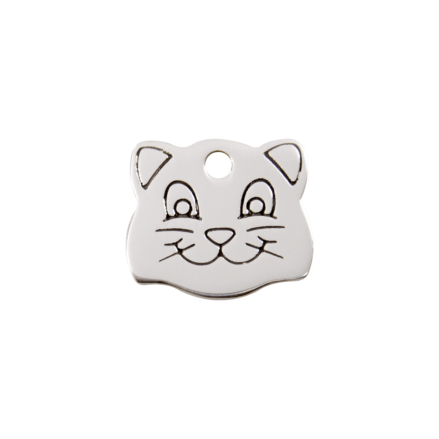  Red Dingo Stainless Steel Engraved Cat Tag Cat Face