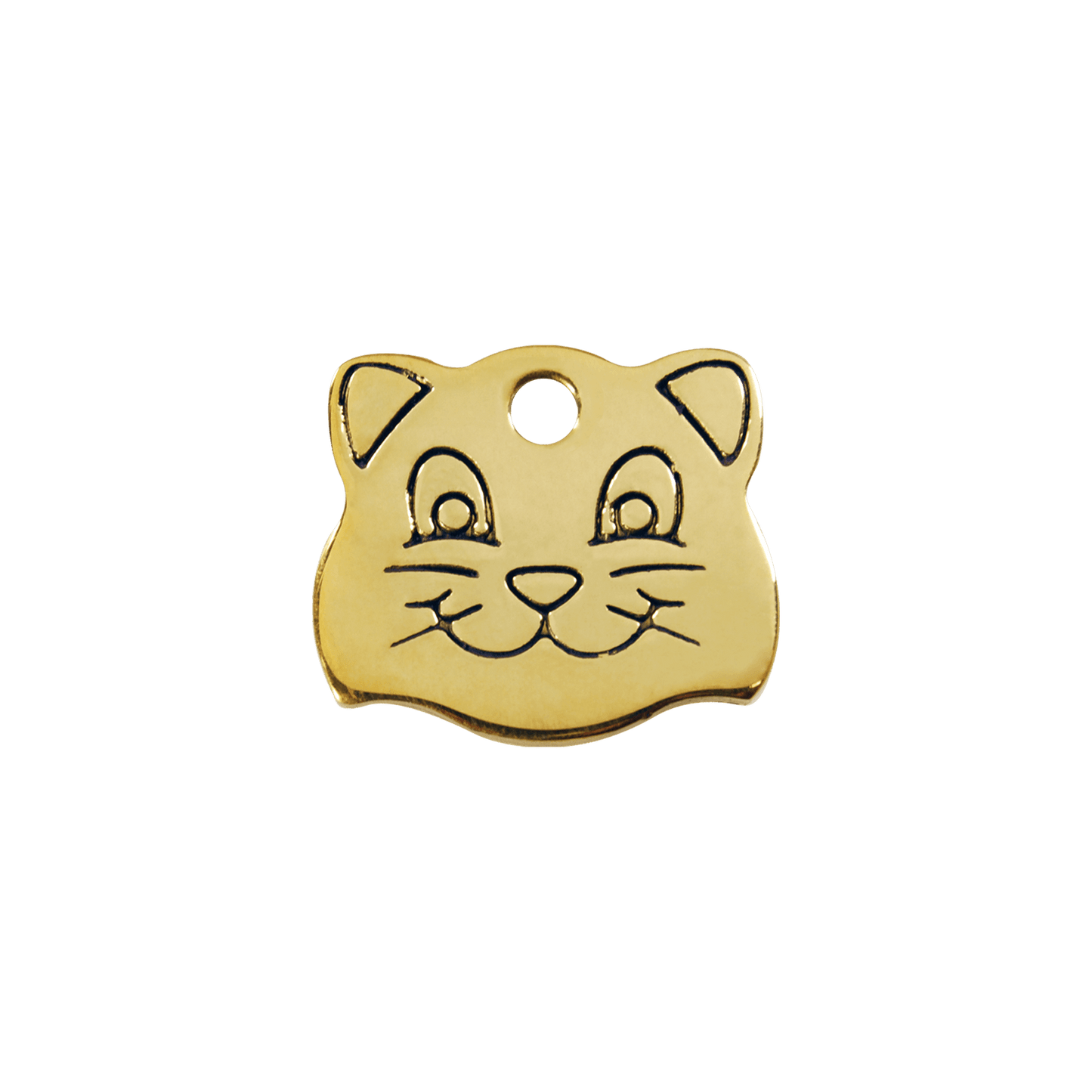  Red Dingo Engraved Brass Cat Tag Cat Face
