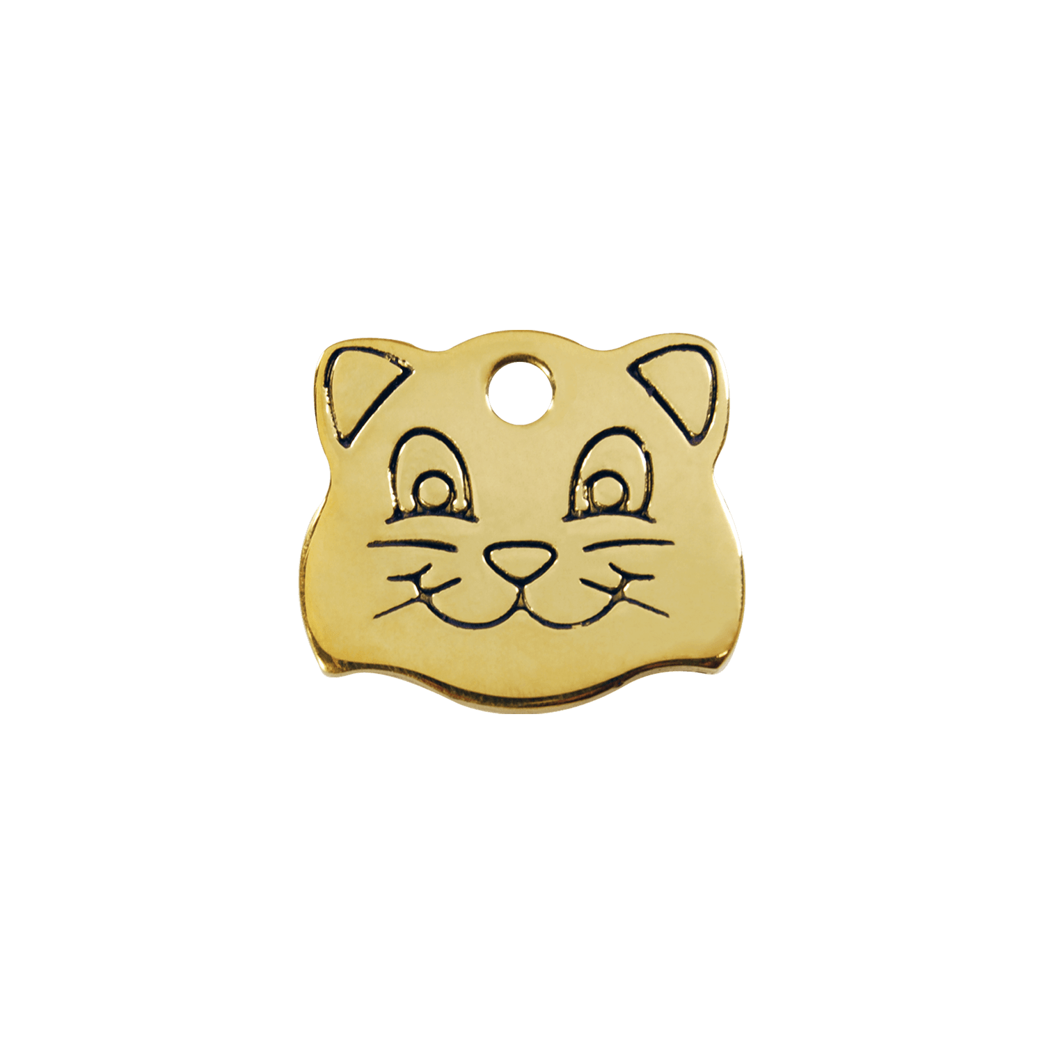  Red Dingo Engraved Brass Cat Tag Cat Face