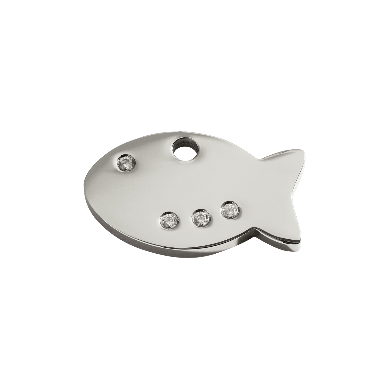  Red Dingo Diamante Engraved Cat Tag Fish