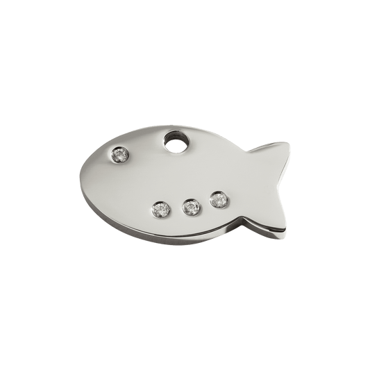  Red Dingo Diamante Engraved Cat Tag Fish