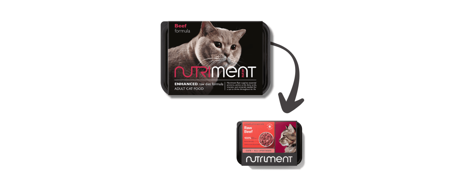  Nutriment Beef Formula Complete Raw Adult Cat Food 500g