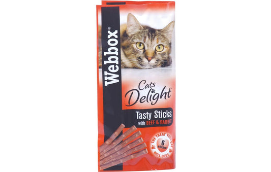  72 X Webbox Cat Sticks Beef & Rabbit Sticks